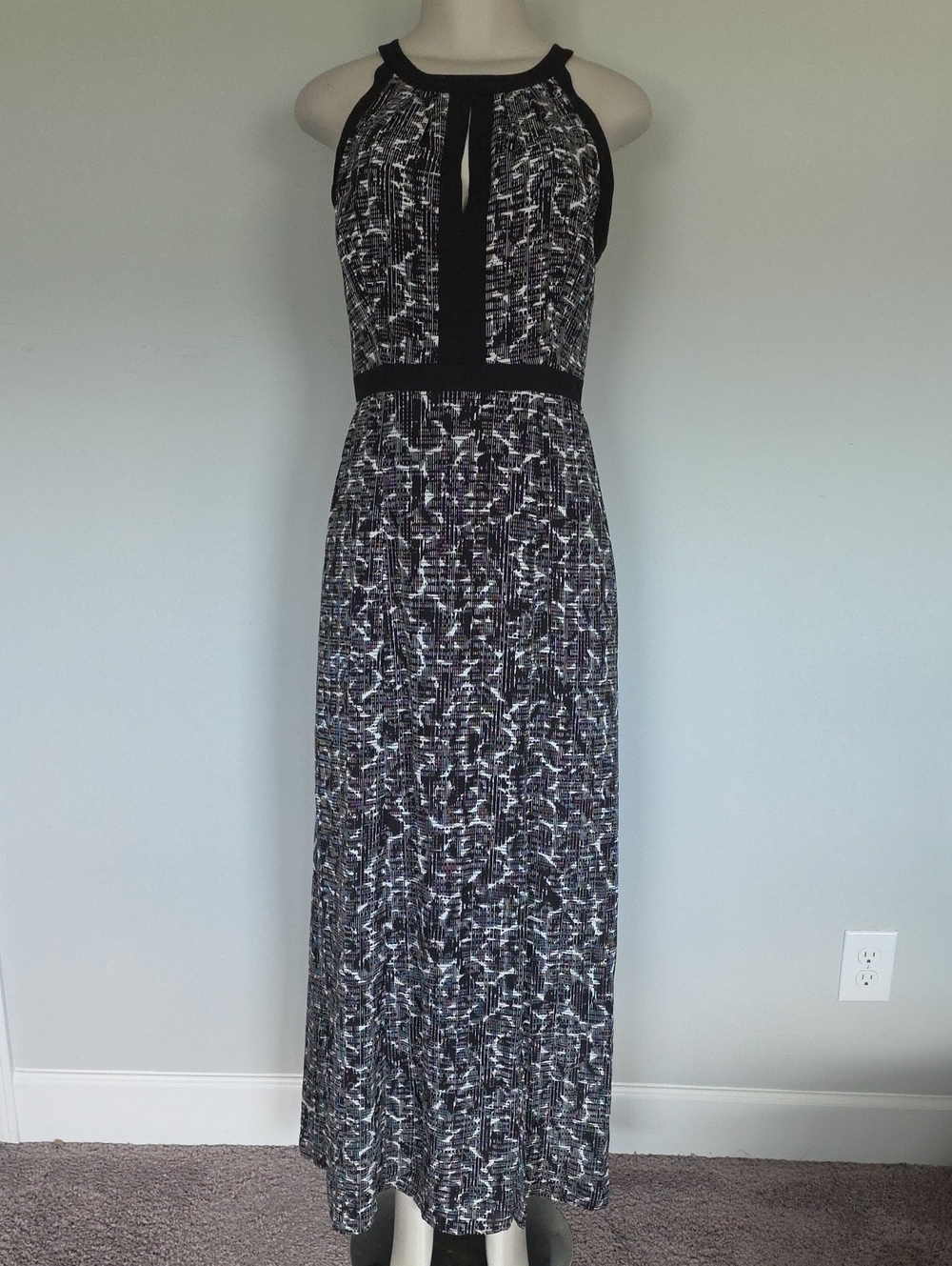 White House Black Market splotchy print maxi dress-4